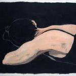 Sleeping Woman, Acrylic and Chalk, 24h x 30w