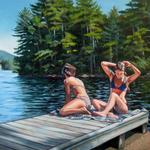 The Dock on Squam Lake, Acrylic, 24h x 30w