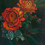 Rose Duo, Acrylic, 36h x 30w