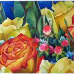 Rose Array, Watercolor, 8h x 12w