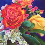 Rose Bundle, Watercolor, 11h x 13w