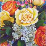 Yellow Rose, Watercolor, 25h x 18w